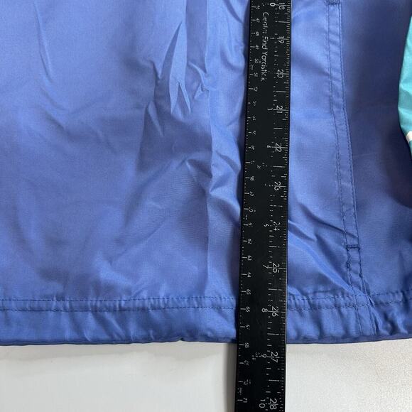 Dutch Bros Coffee Men Jacket M Blue Colorblock Windbreaker Hooded 1/4 Zip - Picture 3 of 9